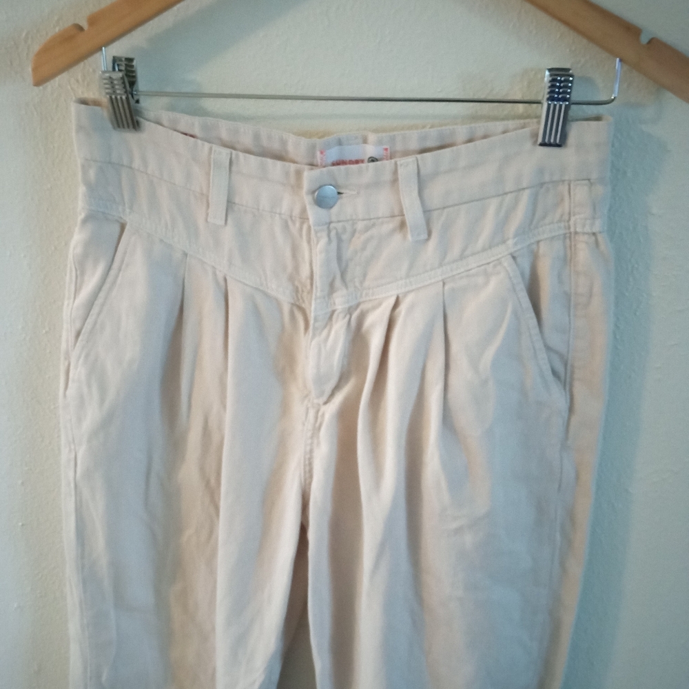 SUNDRY [REVOLVE] High Waisted Pleated Seashell Cream Pants | 28 - Picture 5 of 12
